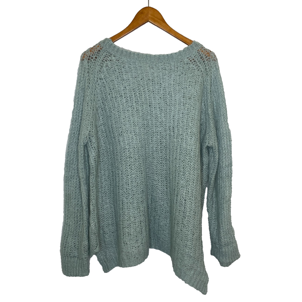 Women's XL Sundance Light Blue Knit Mohair Blend Crewneck Pullover Sweater - Picture 4 of 4